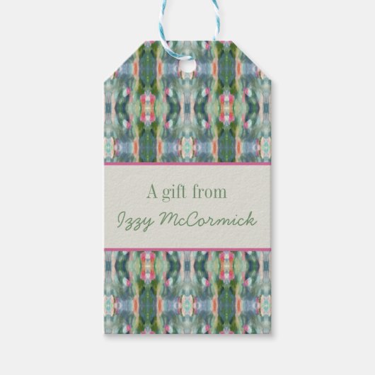 抽象芸術パーソナライズされたギフトラベル ギフトタグ (正面)