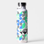 抽象芸術パーソナライズされたグリーン幾何学模様 ウォーターボトル (右面)