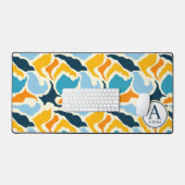 抽象芸術パーソナライズされたコンテンポラリーデスクマット デスクマット (キーボード&マウス)