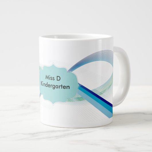 抽象芸術パーソナライズされたコーヒーマグ ジャンボコーヒーマグカップ (正面右)