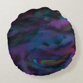 抽象芸術パーソナライズされたスモークキーは水の色を引く ラウンドクッション (裏面)