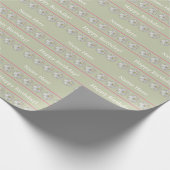 抽象芸術パーソナライズされたデイジーフローラアートグリーンピンク ラッピングペーパー (角)