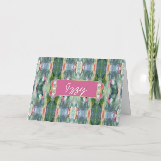 抽象芸術パーソナライズされたノートカード サンキューカード (正面)