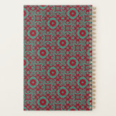 抽象芸術パーソナライズされたブルガンディエメラルドグリーン プランナー手帳 (裏面)