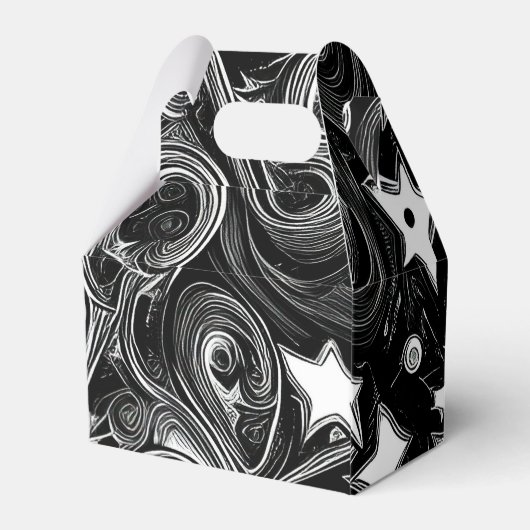 抽象芸術パーソナライズされたムーンとスター フェイバーボックス (裏面サイド)