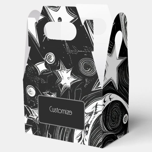 抽象芸術パーソナライズされたムーンとスター フェイバーボックス (オープン)