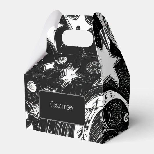 抽象芸術パーソナライズされたムーンとスター フェイバーボックス (正面サイド)