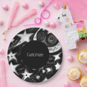 抽象芸術パーソナライズされたムーンとスター ペーパープレート (パーティー)