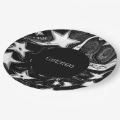 抽象芸術パーソナライズされたムーンとスター ペーパープレート (アングル)