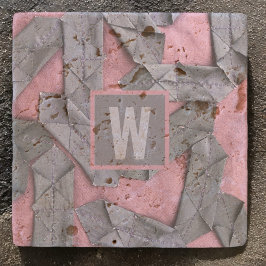 抽象芸術パーソナライズされたモノグラム ストーンコースター