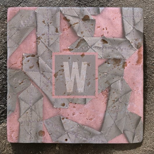 抽象芸術パーソナライズされたモノグラム ストーンコースター