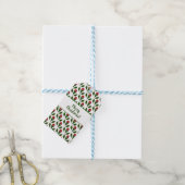 抽象芸術パーソナライズされたレッドローゼズホリーホリデイ ギフトタグ (より糸付き)