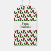 抽象芸術パーソナライズされたレッドローゼズホリーホリデイ ギフトタグ (正面)