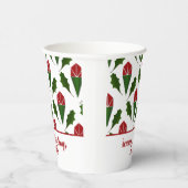 抽象芸術パーソナライズされたレッドローゼズホリーホリデイ 紙コップ (右)