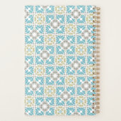 抽象芸術パーソナライズされたレトロタイル模様 プランナー手帳 (裏面)