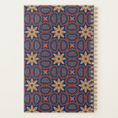 抽象芸術パーソナライズされたレトロ花柄 プランナー手帳 (裏面)