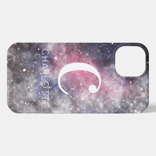 抽象芸術パーソナライズされた宇宙名 iPhoneケース (裏面横)