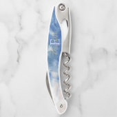 抽象芸術パーソナライズされた海アクリル筆跡 ソムリエナイフ (裏面)