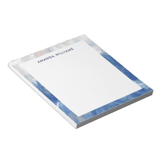 抽象芸術パーソナライズされた海アクリル筆跡 ノートパッド (アングル)