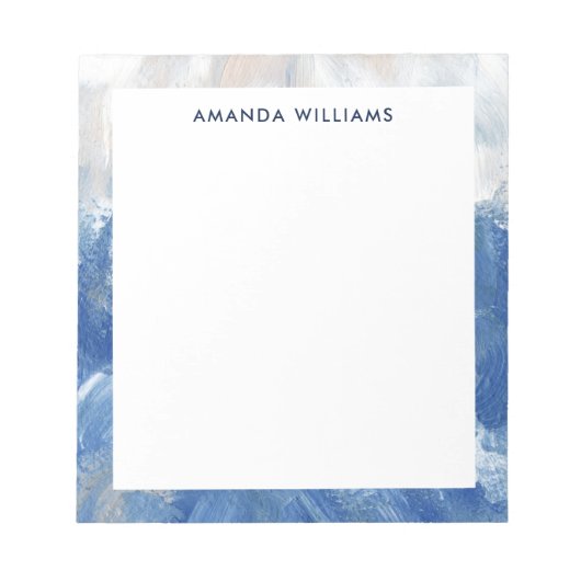 抽象芸術パーソナライズされた海アクリル筆跡 ノートパッド (正面)