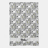 抽象芸術パーソナライズされた白黒デザイン | キッチンタオル (縦)