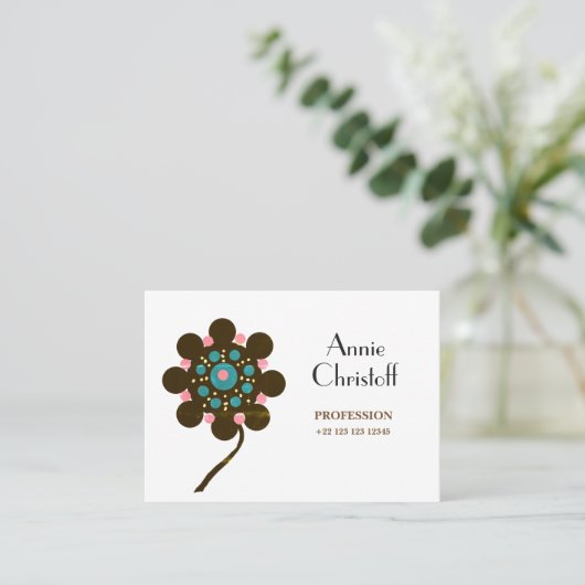 抽象芸術パーソナライズされた花名刺 名刺 (スタンド正面)