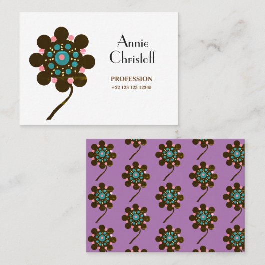 抽象芸術パーソナライズされた花名刺 名刺 (正面/裏面)