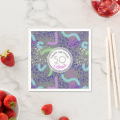 抽象芸術パーソナライズされた麺50誕生日Pナップ スタンダードカクテルナプキン (インサイチュ)