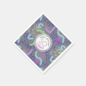 抽象芸術パーソナライズされた麺50誕生日Pナップ スタンダードカクテルナプキン (角)