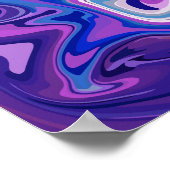 抽象芸術パープルとブルースワールデザイン ポスター (角)