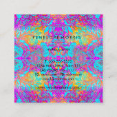 抽象芸術パープルアクアオレンジ美しいスタイリスト  スクエア名刺 (裏面)