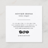 抽象芸術パープルアゲートヘードストーン金ゴールド(ばちゃばちゃ)跳ねる スクエア名刺 (裏面)