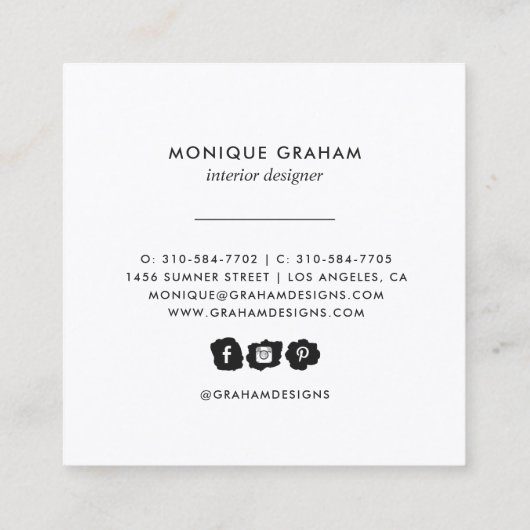 抽象芸術パープルアゲートヘードストーン金ゴールド(ばちゃばちゃ)跳ねる スクエア名刺 (裏面)