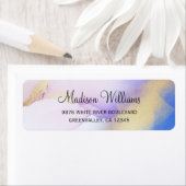 抽象芸術パープルウォーターカラー金ゴールドラグジュアリーアドレス ラベル (インサイチュ)