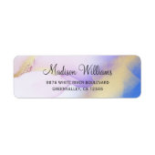 抽象芸術パープルウォーターカラー金ゴールドラグジュアリーアドレス ラベル (正面)