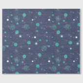抽象芸術パープルグリーンサークルグリッタークリスマス ラッピングペーパー (フラット)