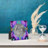 抽象芸術パープルターコイズ自分の写真を追加 フォトプラーク (インサイチュ)