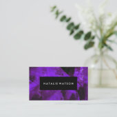抽象芸術パープルダーク絵を描モダンエレガントーク 名刺 (スタンド正面)