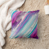 抽象芸術パープルティール(緑がかった色) クッション (ブランケット)