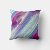 抽象芸術パープルティール(緑がかった色) クッション (裏面)
