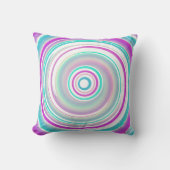 抽象芸術パープルティール(緑がかった色)スパイラルコットンピロー クッション (正面)