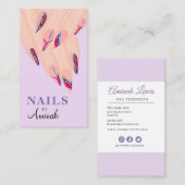 抽象芸術パープルハンズネイルアーティスト 名刺 (正面/裏面)