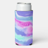 抽象芸術パープルピンクとアクアカンまたはボトルクール スリム缶クーラー (Seltzer裏面)