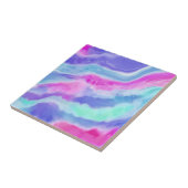 抽象芸術パープルピンクとアクアセラミックタイル タイル (側面)