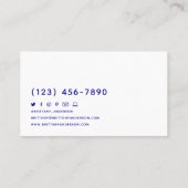 抽象芸術パープルピンクオリジナルアートカスタム 名刺 (裏面)