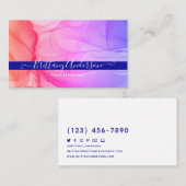 抽象芸術パープルピンクオリジナルアートカスタム 名刺 (正面/裏面)