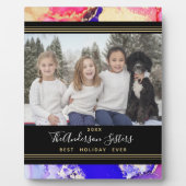 抽象芸術パープルピンク金ゴールド写真テンプレート フォトプラーク (正面)