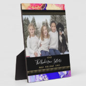 抽象芸術パープルピンク金ゴールド写真テンプレート フォトプラーク (側面)