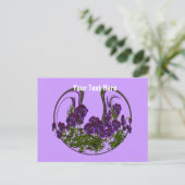 抽象芸術パープルフラワーカスタマイズ用はがき ポストカード (スタンド正面)