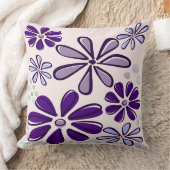 抽象芸術パープルフラワードードル クッション (ブランケット)